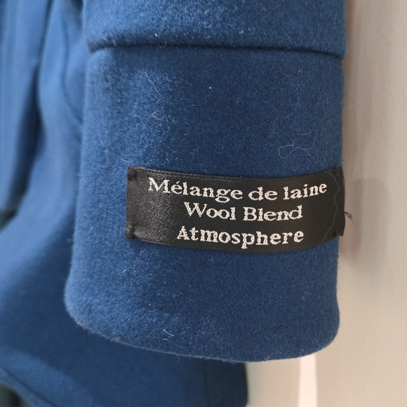 Atmosphere Royal Blue or Navy Wool Coat size XS - Picture 4 of 6